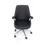 Fauteuil de Direction 4009P: L’Élégance du Motif "Diamant" & Confort Ergonomique (Noir) – Image 2