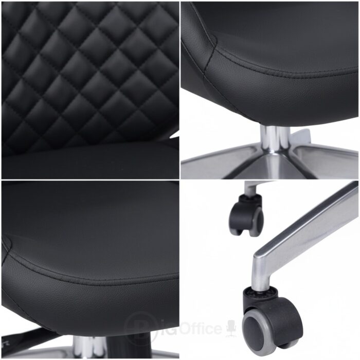 Fauteuil de Direction 4009P: L’Élégance du Motif "Diamant" & Confort Ergonomique (Noir) – Image 4