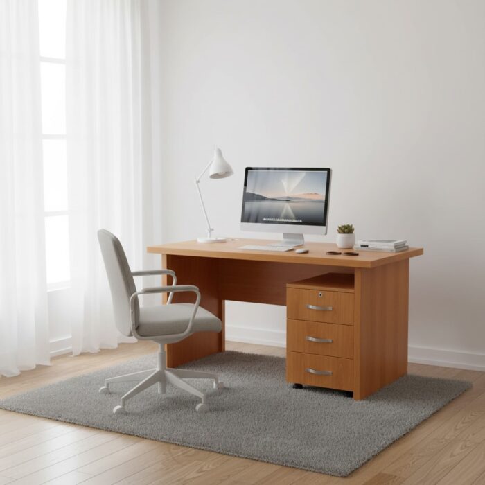 Bureau en bois stratifié professionnel – Design simple et robuste – Image 12