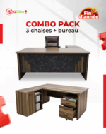 Pack Bureau de Direction Prestige – Bureau Meknès 180cm + Fauteuils Cuir Vintage – Image 2