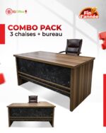 Pack Bureau Direction UCDA (Effet Marbre) + Salon Exécutif Gris Premium – Image 3
