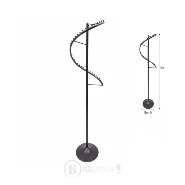 Porte-Manteau Spirale (1m80): Le Design Métal qui Organise Tout – Noir Mat (Maroc) – Image 4