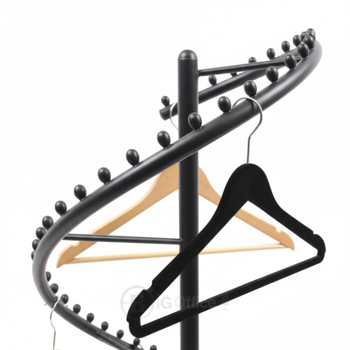 Porte-Manteau Spirale (1m80): Le Design Métal qui Organise Tout – Noir Mat (Maroc) – Image 3