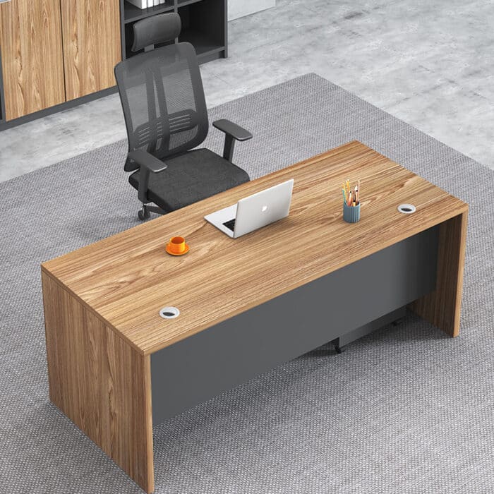 Bureau de direction moderne 140x70 cm en MDF avec caisson mobile – Image 2