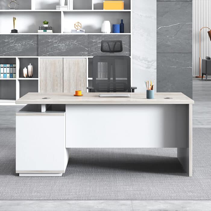 Bureau de direction moderne 140x70 cm en MDF avec caisson – Design professionnel – Image 3
