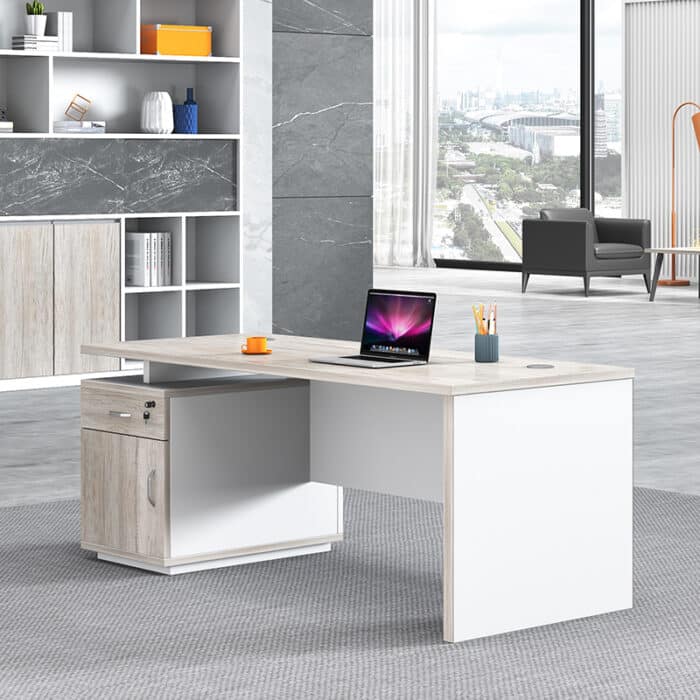 Bureau de direction moderne 140x70 cm en MDF avec caisson – Design professionnel – Image 4
