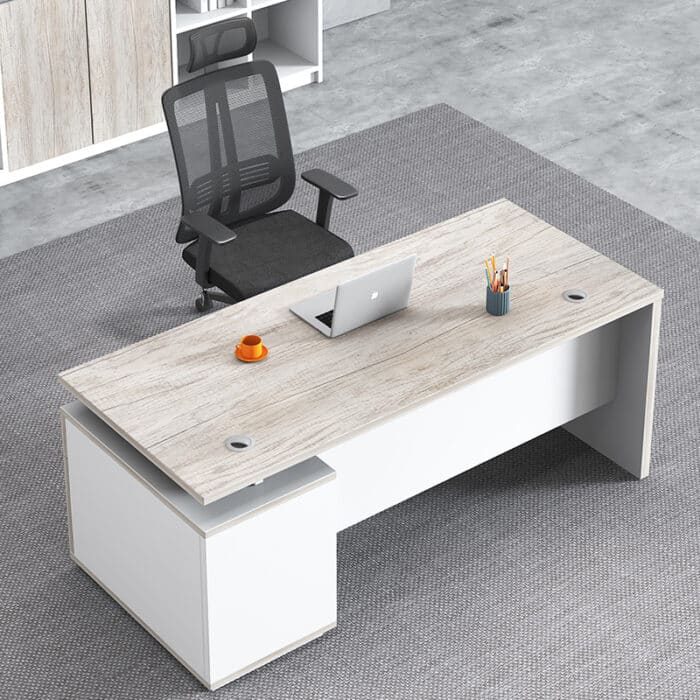 Bureau de direction moderne 140x70 cm en MDF avec caisson – Design professionnel – Image 5