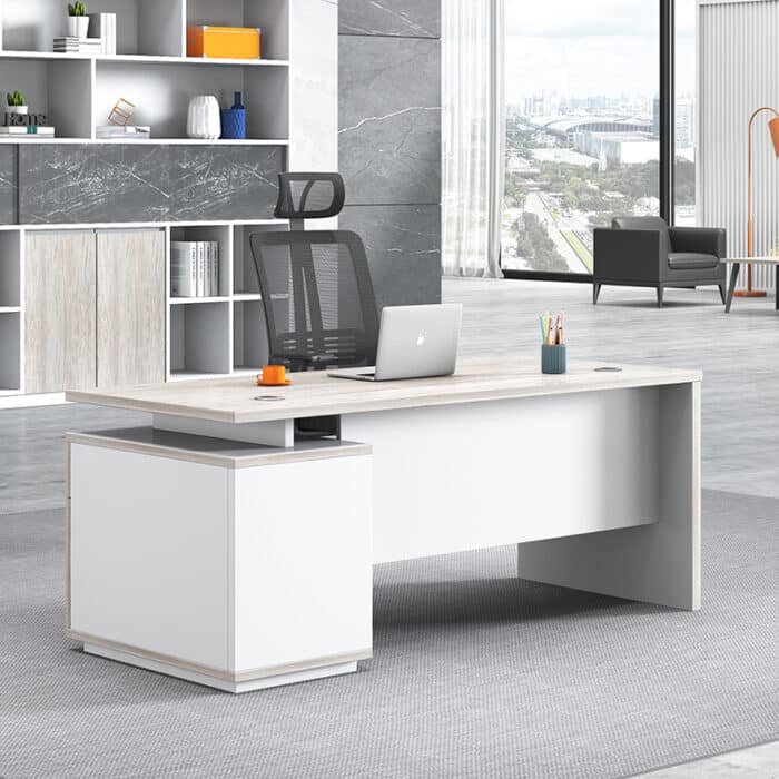 Bureau de direction moderne 140x70 cm en MDF avec caisson – Design professionnel – Image 6