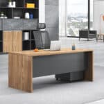 Bureau de direction moderne 140x70 cm en MDF avec caisson mobile