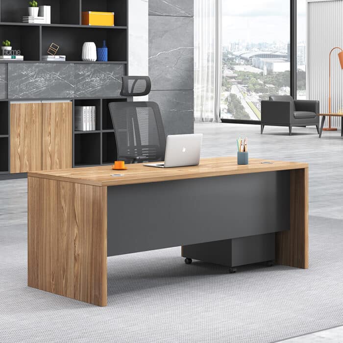 Bureau de direction moderne 140x70 cm en MDF avec caisson mobile – Image 4