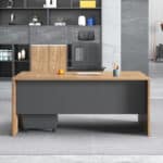 Bureau de direction moderne 140x70 cm en MDF avec caisson mobile – Image 5