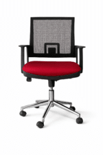 Chaise de bureau opérateur en mesh avec piètement chromé – Image 2