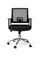 Chaise de bureau opérateur en mesh avec base chromée – Image 2