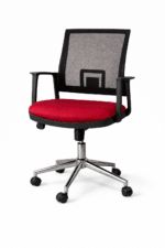 Chaise de bureau opérateur en mesh avec piètement chromé – Image 3