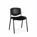 Chaise Visiteur Prisma Noire en Plastique avec Structure Métallique