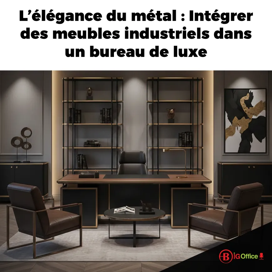 L’élégance du métal Intégrer des meubles industriels dans un bureau de luxe