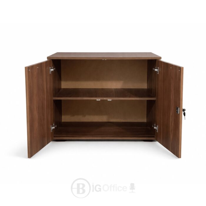 Armoire de bureau H 80 x L 80 x P 40 cm cm en bois MDF avec portes battantes et serrure – Rangement professionnel – Image 2