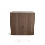 Armoire de bureau H 80 x L 80 x P 40 cm cm en bois MDF avec portes battantes et serrure – Rangement professionnel