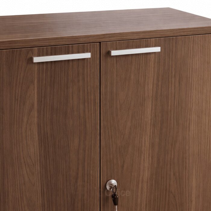 Armoire de bureau H 80 x L 80 x P 40 cm cm en bois MDF avec portes battantes et serrure – Rangement professionnel – Image 3