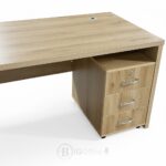 Bureau d’Angle avec Retour + Caisson Rangement & 3 Tiroirs - Finition Chêne Clair Dimension 160 cm , 180 cm , 200 cm – Image 3