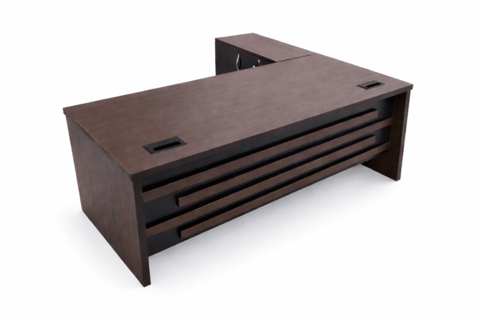 Bureau de direction 200x90 cm avec retour et caisson mobile – MDF professionnel – Image 2