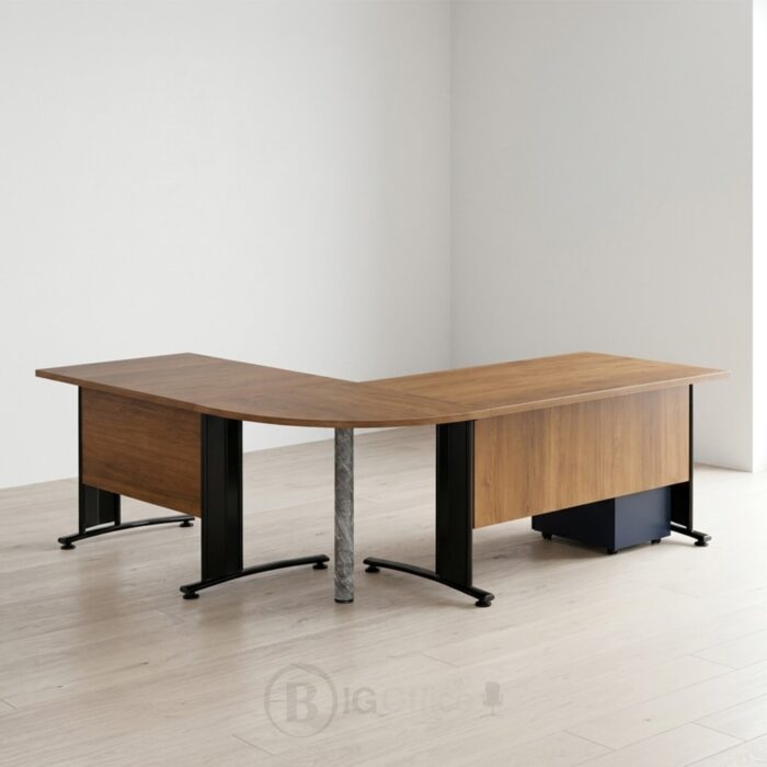 Bureau de direction 240x160 cm avec retour, angle et caisson mobile – Image 2