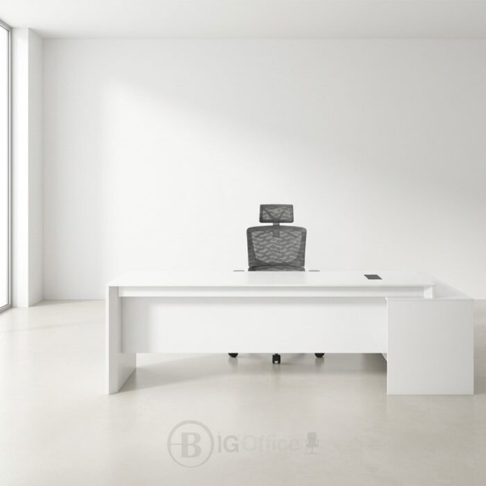 Bureau de direction blanc moderne sur mesure – Image 2