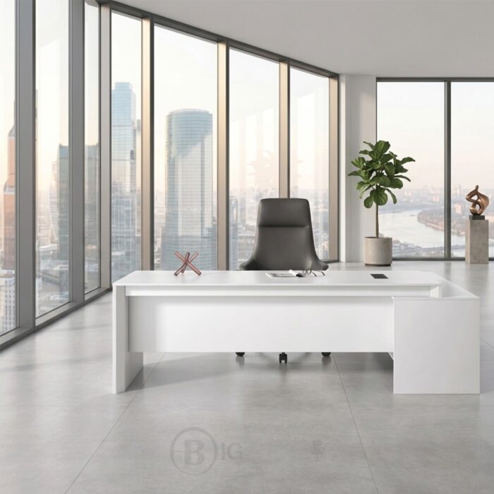 Bureau de direction blanc moderne sur mesure – Image 8