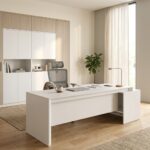 Bureau de direction blanc moderne sur mesure – Image 7