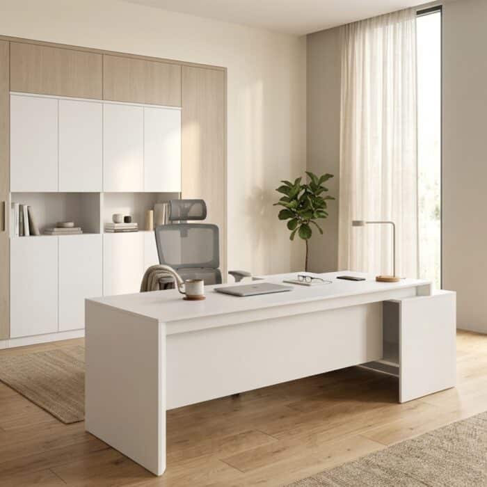 Bureau de direction blanc moderne sur mesure – Image 7