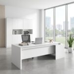 Bureau de direction blanc moderne sur mesure