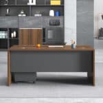 Bureau opérateur professionnel 140x70 cm en bois MDF avec caisson mobile – Image 3
