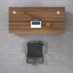 Bureau opérateur professionnel 140x70 cm en bois MDF avec caisson mobile – Image 4