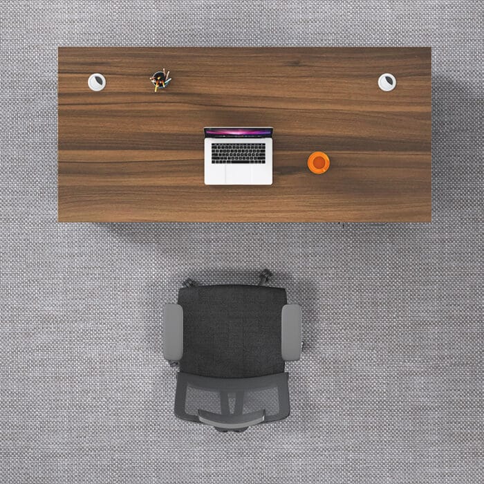 Bureau opérateur professionnel 140x70 cm en bois MDF avec caisson mobile – Image 4