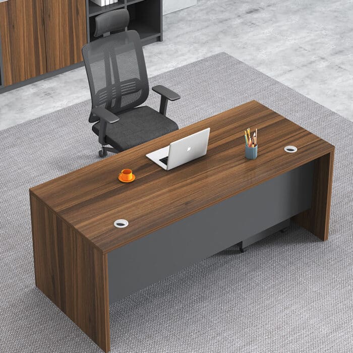 Bureau opérateur professionnel 140x70 cm en bois MDF avec caisson mobile – Image 5