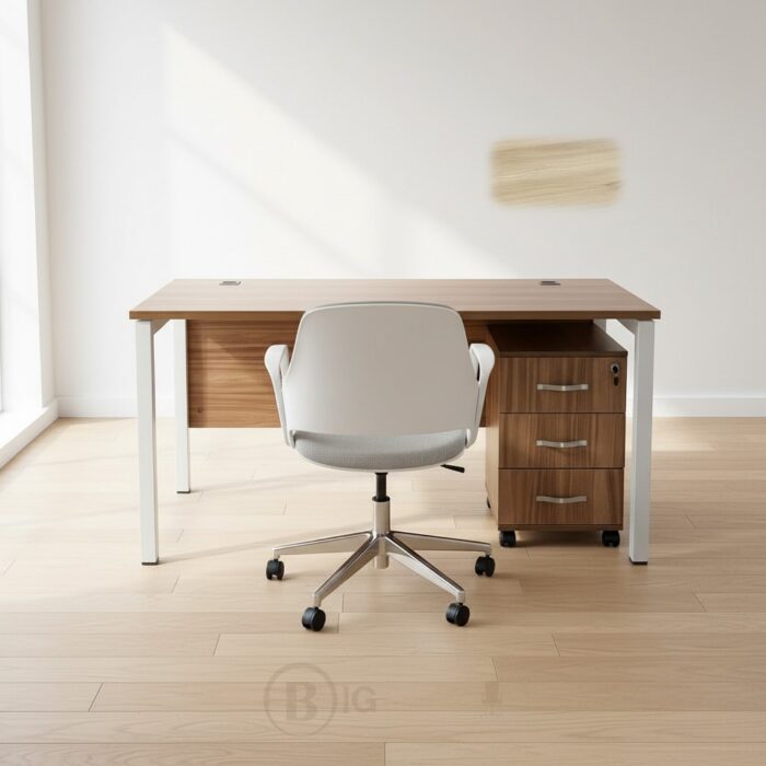Bureau Professionnel 160x80 cm Bois MDF avec Caisson Mobile - Style Moderne – Image 6