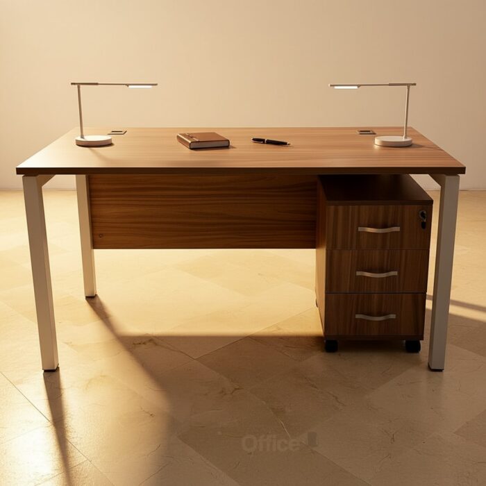 Bureau Professionnel 160x80 cm Bois MDF avec Caisson Mobile - Style Moderne – Image 7