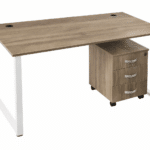 Bureau semi-métallique 140x80 cm avec caisson mobile – Liquidation totale