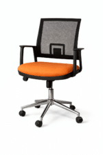 Chaise de bureau opérateur en tissu mesh – Assise rembourrée – Image 3