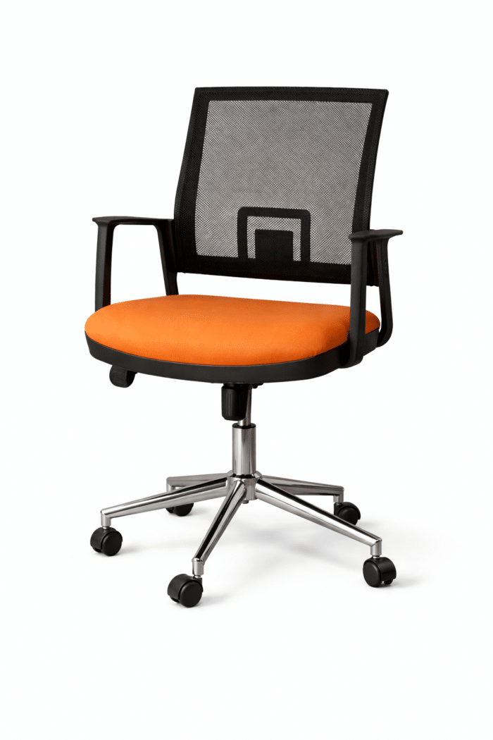 Chaise de bureau opérateur en tissu mesh – Assise rembourrée – Image 3