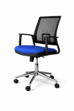 Chaise opérateur ergonomique en mesh avec piètement chromé – Bureau professionnel Maroc – Image 2