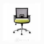 Chaise opérateur ergonomique en mesh – Assise verte – Piètement chrome