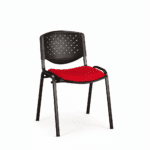 Chaise visiteur Prisma bureau avec assise rembourrée – Structure métal noir