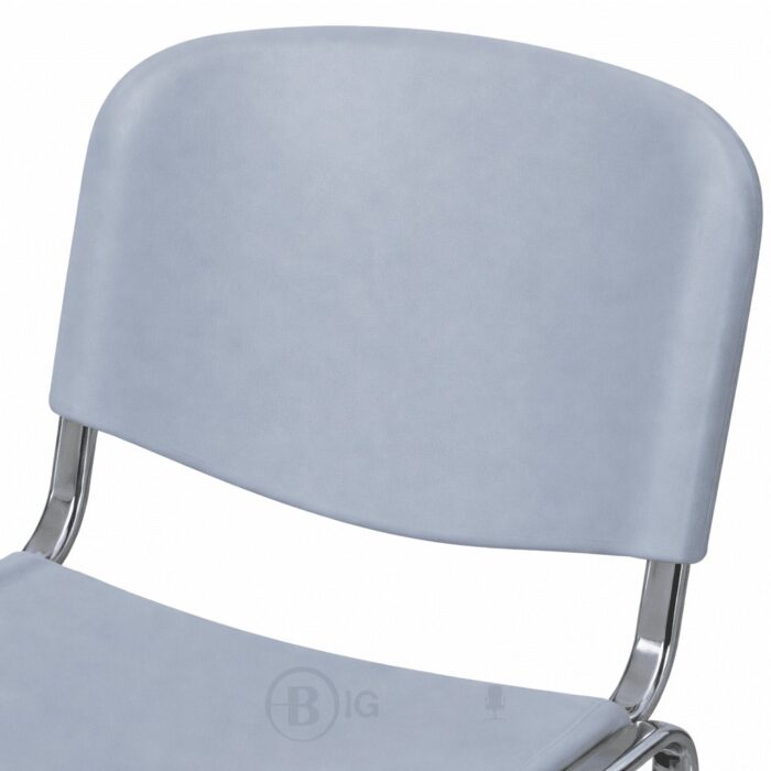 Chaise Visiteur ISO en PVC avec Structure Chromée – Coloris Gris Clair – Image 3