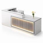 Comptoir d’accueil moderne en MDF avec éclairage LED intégré