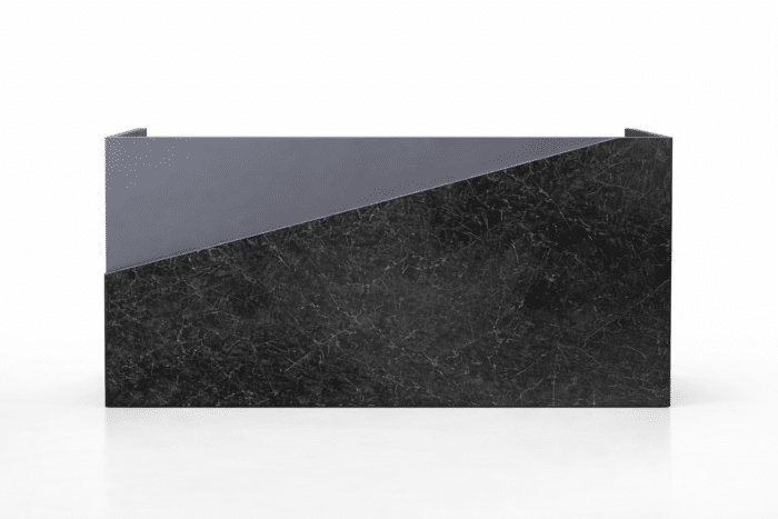 Comptoir de Réception Design en MDF Effet Marbre Noir – Accueil Professionnel Moderne – Image 3