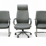 Ensemble de chaises de bureau design capitonné – fauteuil direction & chaises visiteurs
