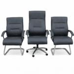 Ensemble de chaises de bureau simili cuir – 1 fauteuil manager + 2 chaises visiteur