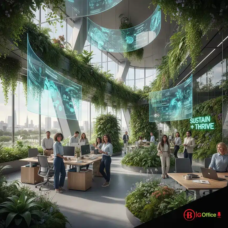 Bureau de direction ergonomique avec vue sur la nature