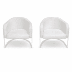 Lot de 2 fauteuils design blancs – Liquidation exceptionnelle à 500 DH